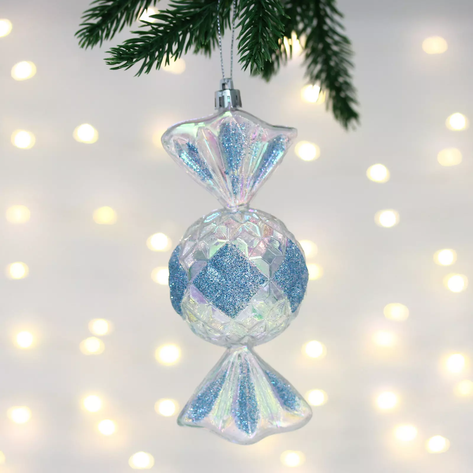 Елочная игрушка Сладкая конфетка 6,3х6,3х15 см голубой 107-5998