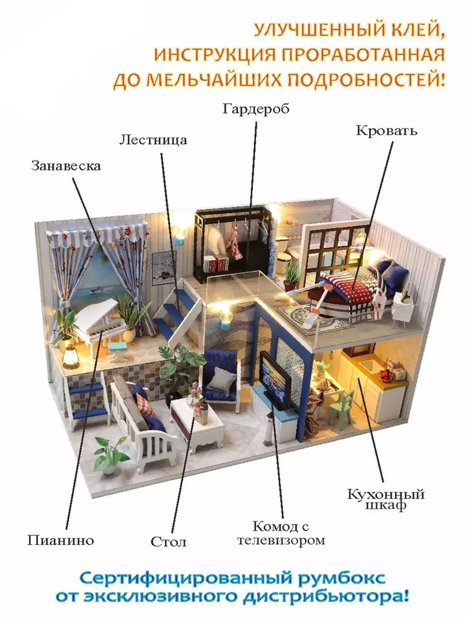 Румбокс интерьерный конструктор MiniHouse Путешествие на море Hobby Day PC2116