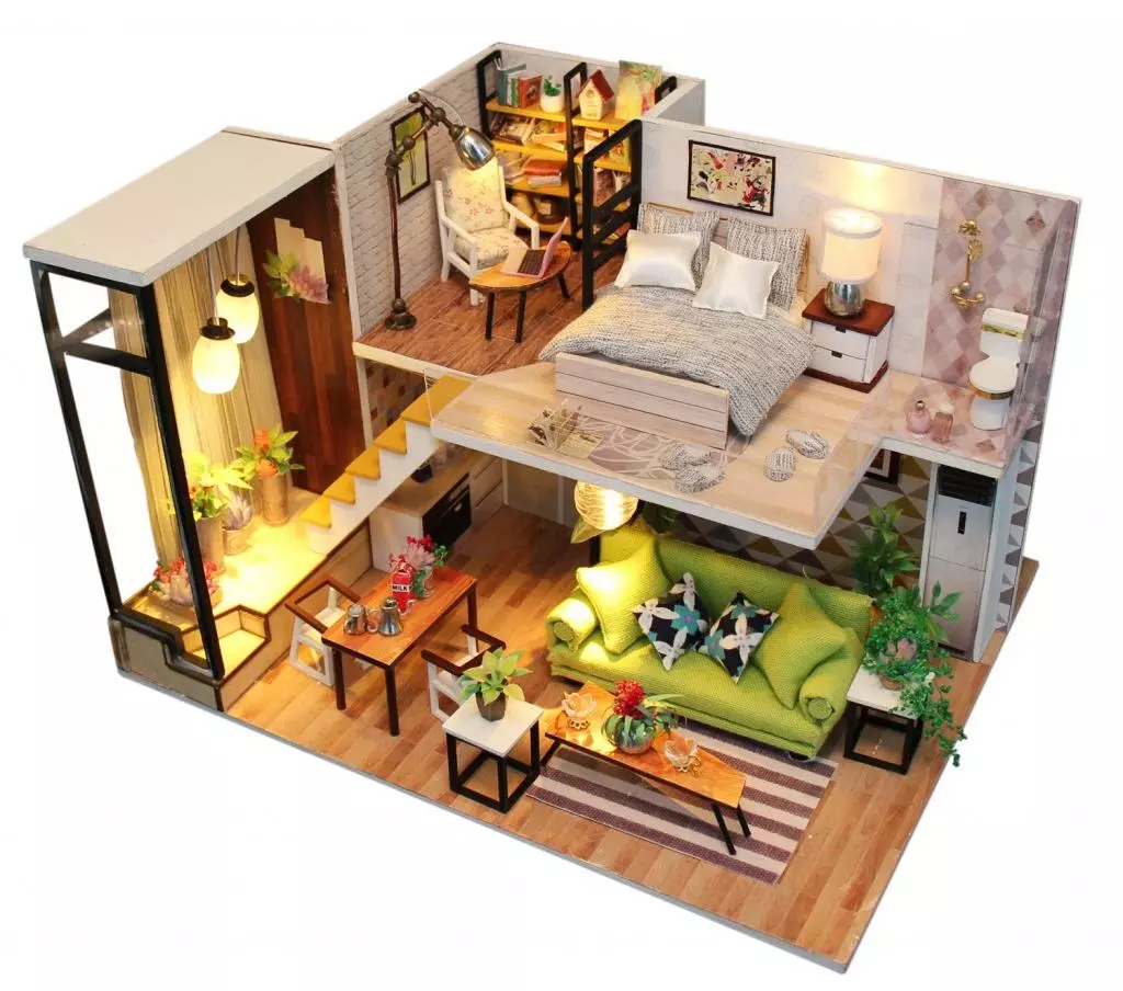 Румбокс интерьерный конструктор MiniHouse Скандинавский Лофт Hobby Day M030К