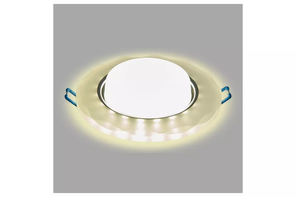 Точечный светильник встраиваемый GX53 с подсветкой матовый белый General 661153