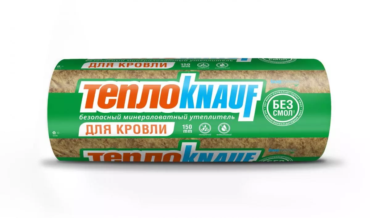 Минераловатная изоляция ТеплоKNAUF Для КРОВЛИ TR 037 Aquastatik 150X1220X5500мм