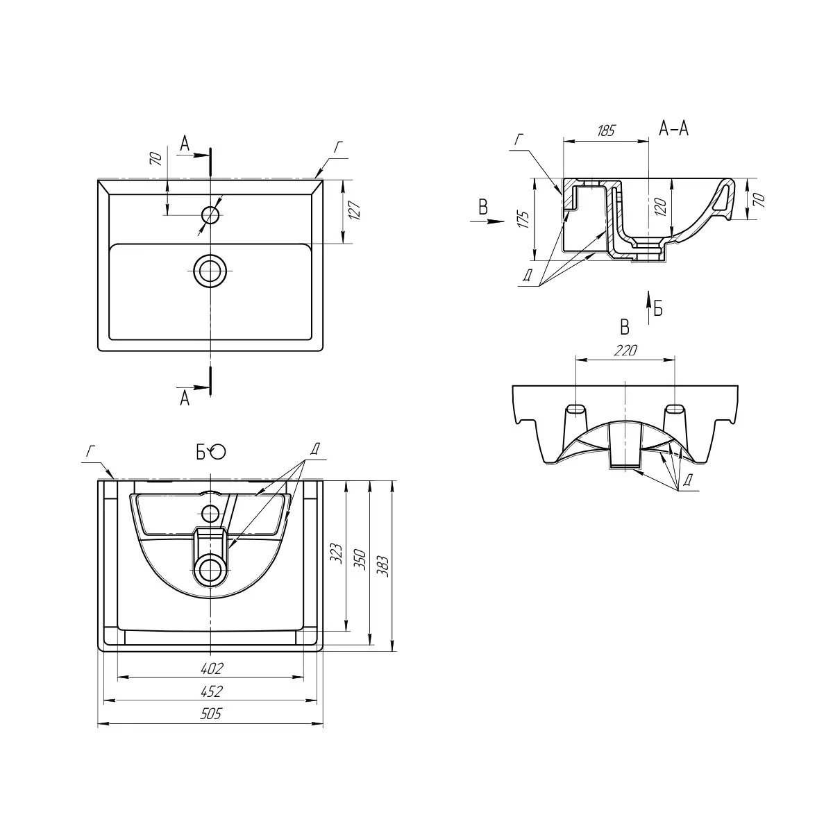 Раковина мебельная Dreja Мини 50 белая 195032