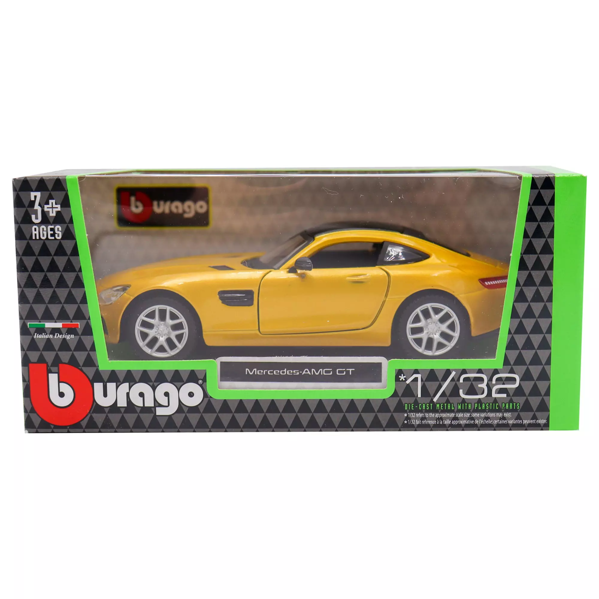 Машинка die-cast Mercedes-AMG GT Bburago 1:32, жёлтая 18-43065