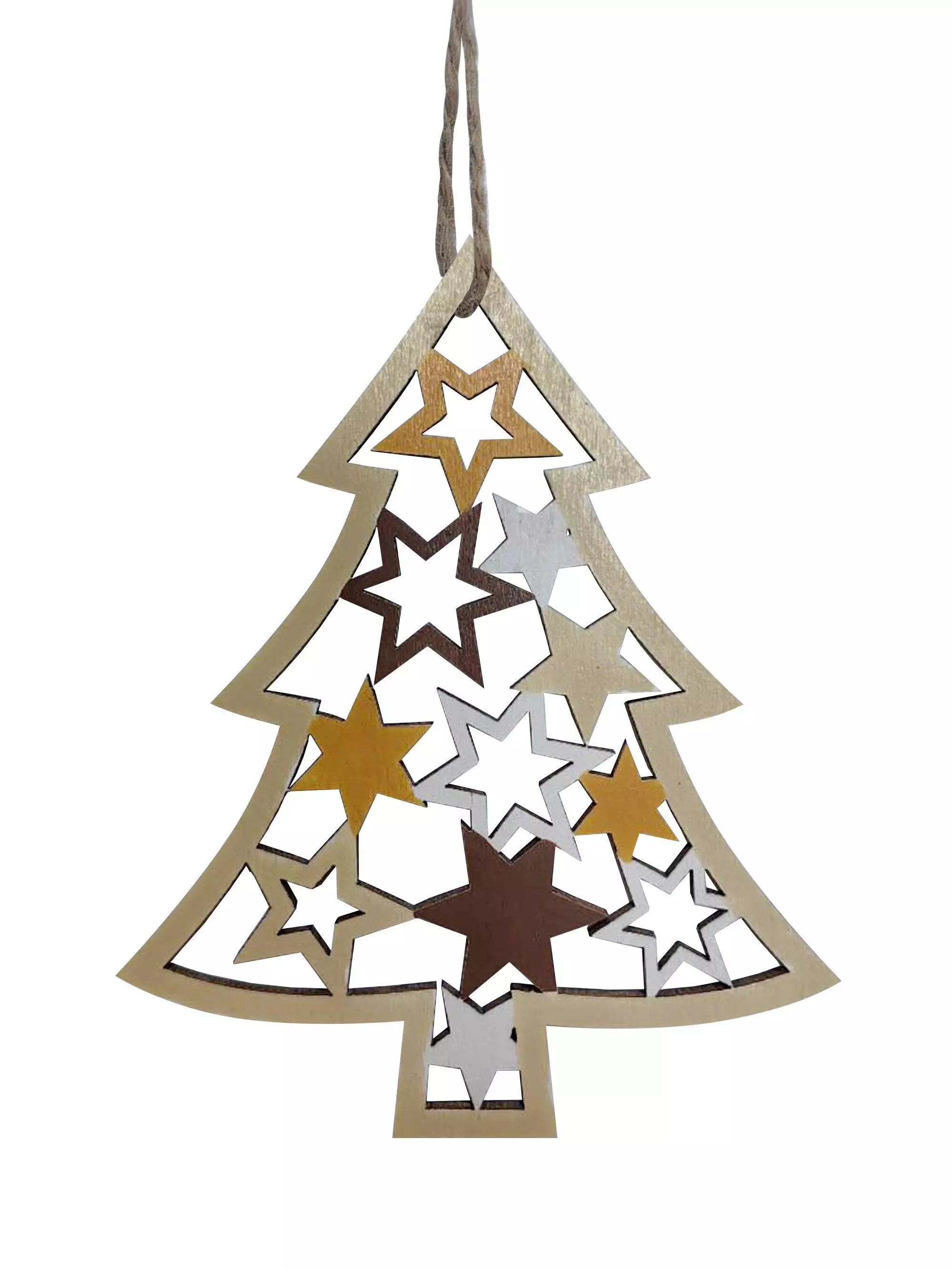 Новогоднее подвесное украшение из древесины тополя / 0,3x9,2x7,4см 94998