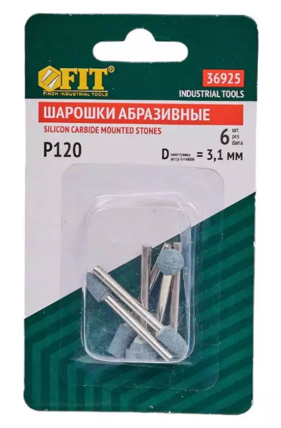 Набор шлифовальных насадок для гравера FIT 36925 6 шт