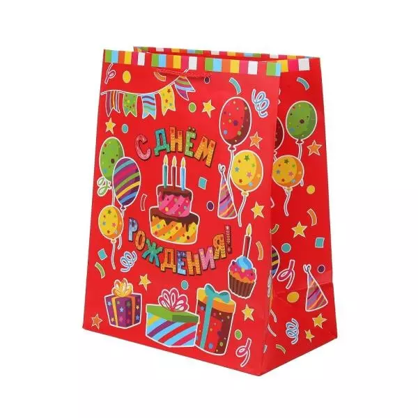 Подарочный пакет 26х32х10 см тортик PL-122090-HBZ5
