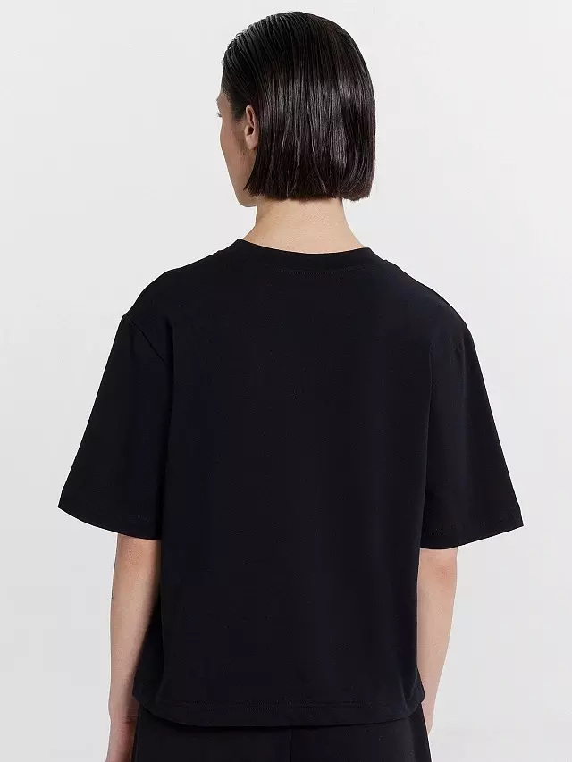 Футболка женская Mark Formelle 112862 черный +печать 12, р-р 164/170-100-106 (50 / XL)