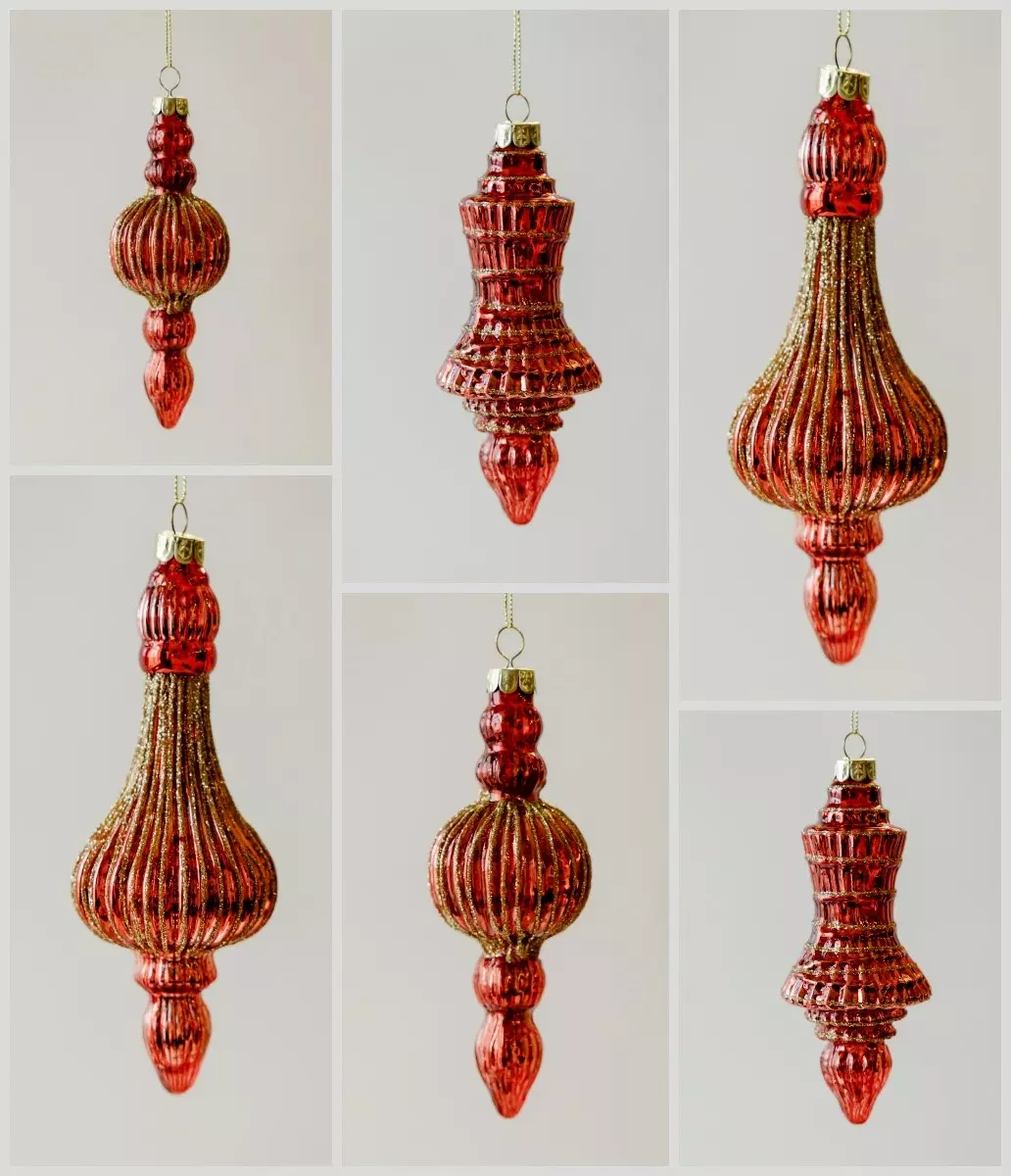 Елочные украшения стекло (6 шт) Волшебство на ветках VNV23/6-128