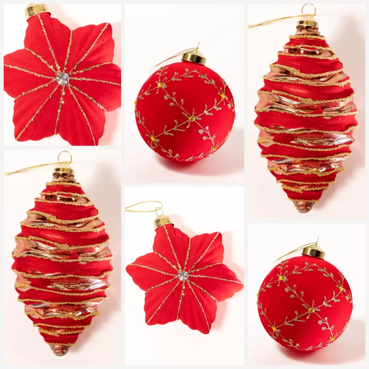 Елочные украшения стекло (6 шт) Волшебство на ветках VNV24/6-129