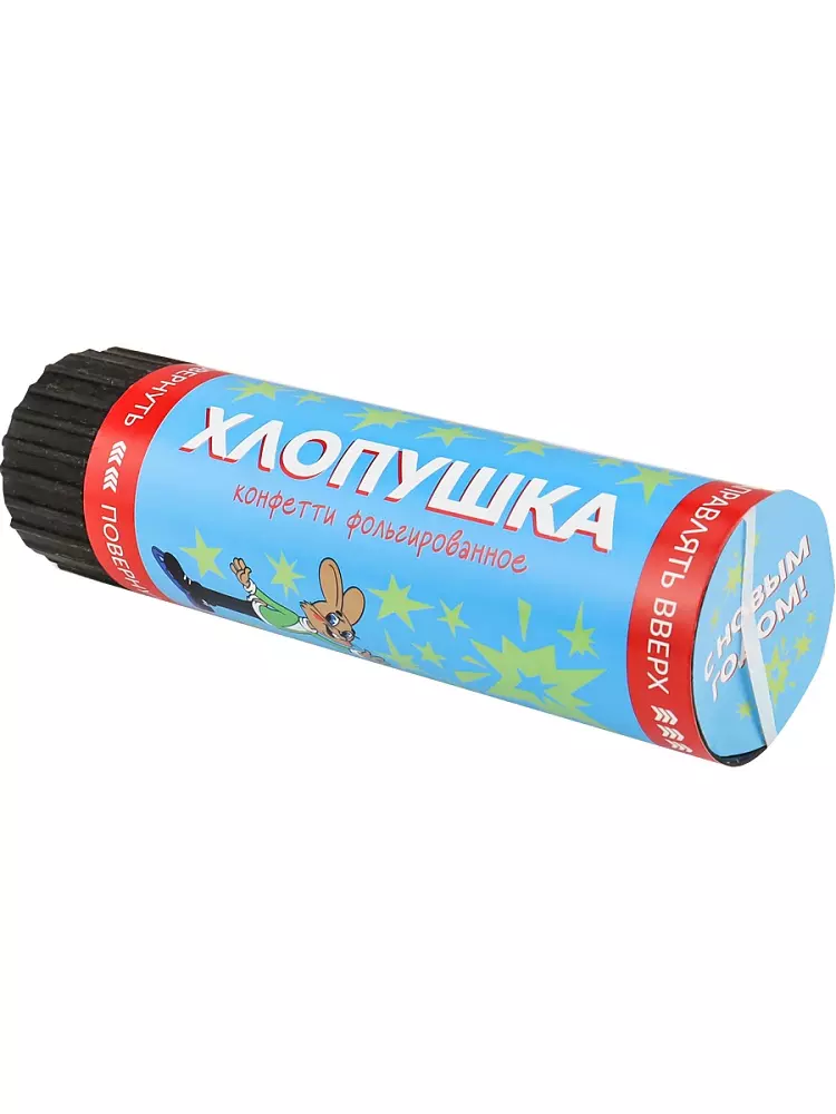 Хлопушка 15 см пружинная Ну-Погоди! Волк и Заяц с фольг.конфетти Х-7094