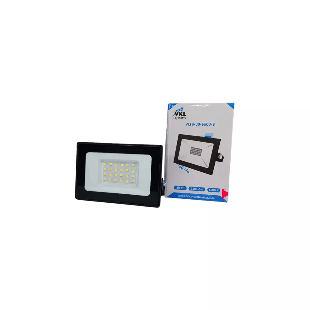 Прожектор светодиодный 220В 30Вт 6500К IP65 черный VKL electric 1208266