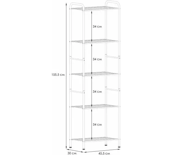 Стеллаж &quot;Валенсия 15&quot; (VALENCIA 15 Shelf rack) (Черный)