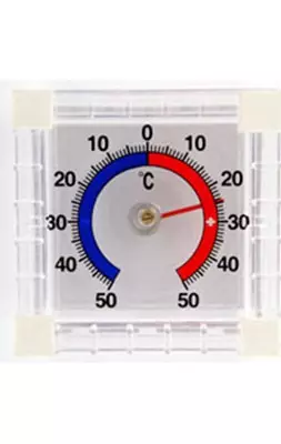 Термометр оконный биметаллический квадратный, блистер, ТББ