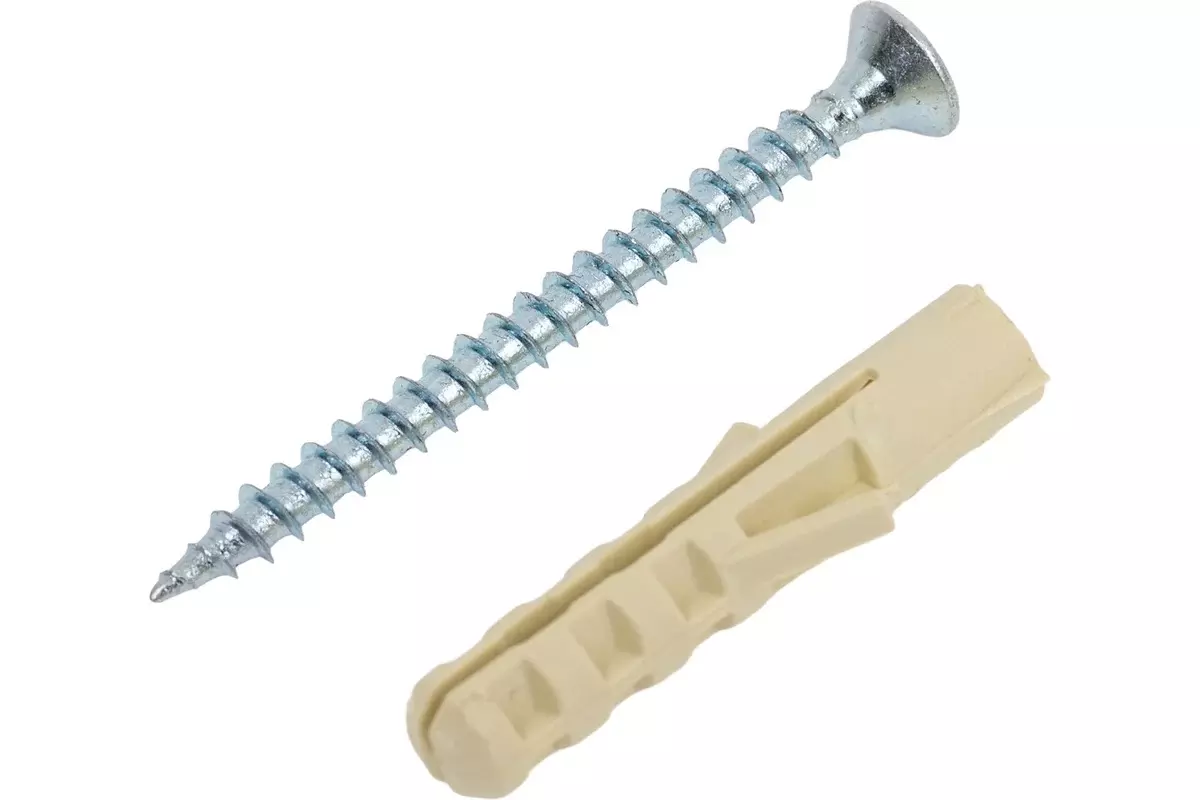 Дюбель NAT 10x50 с шурупом 6,0x60 (4 шт), SORMAT