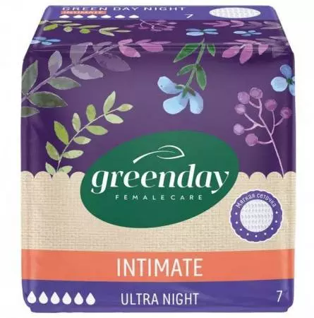 Прокладки GREEN DAY Ultra Night Dry INTIMATE 7 шт
