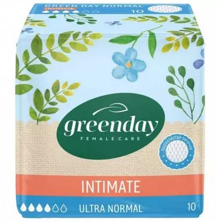 Прокладки GREEN DAY Ultra Normal Dry INTIMATE 10 шт