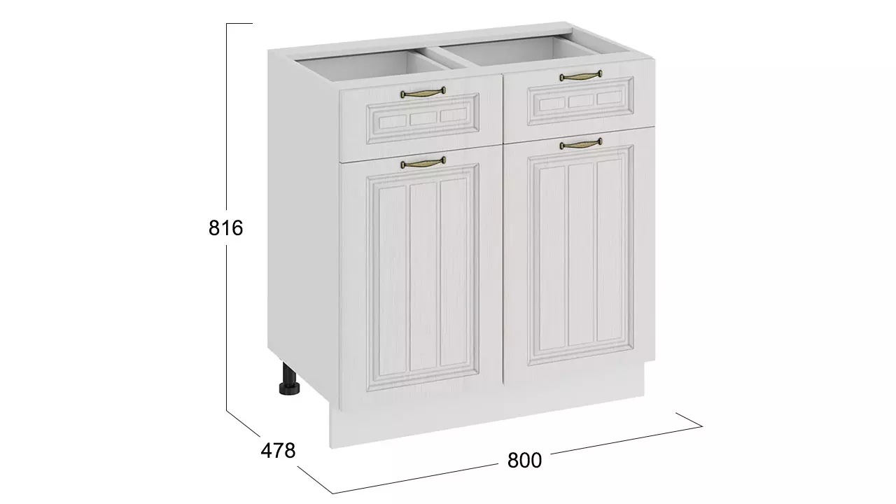 Корпус 1Н8Я1 Шкаф кухонный с двумя ящиками и двумя дверьми