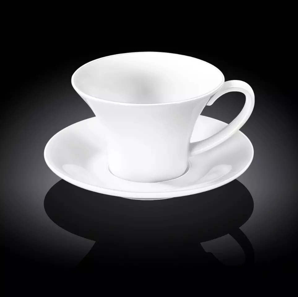 Чашка чайная и блюдце 430 мл фарфор Wilmax WL-993172/AB