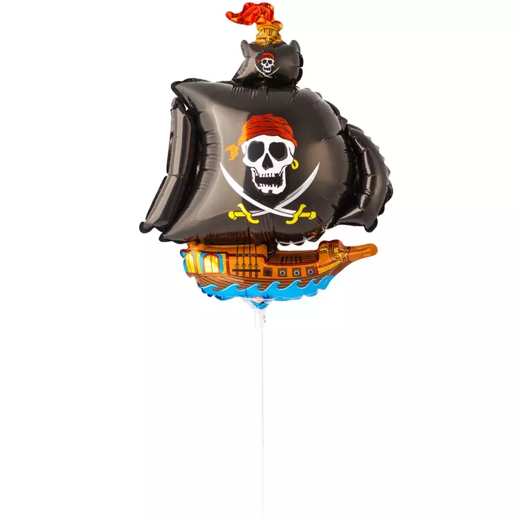 Шар фольгированный 40 см/16 Корабль пиратский черный 1206-0391