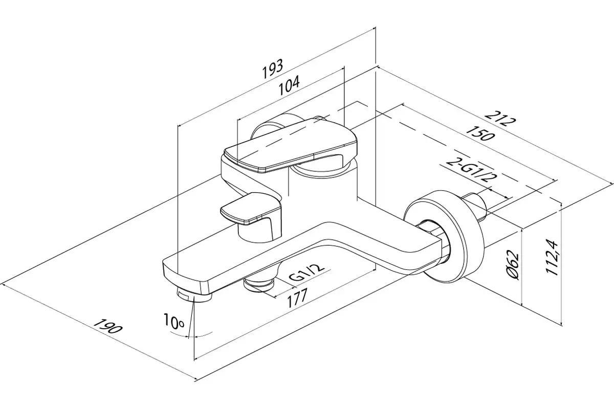 Смеситель для ванны, хром IDDIS Ever EVESB00i02WA латунь