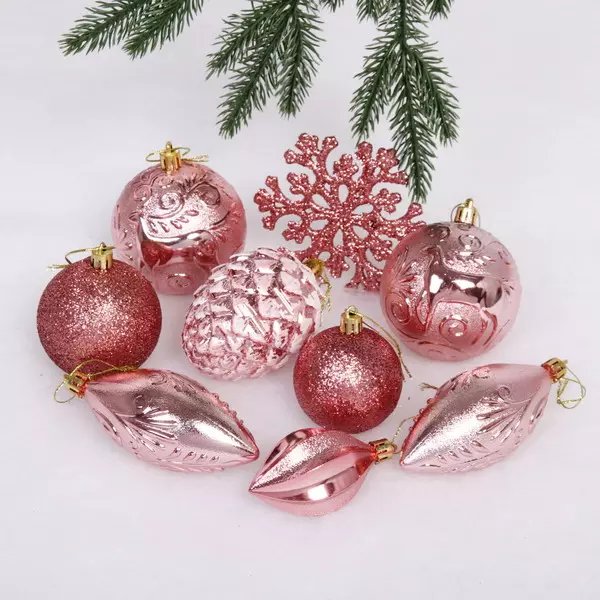 Набор украшений Рождество (26 шт), розовое золото 201-1251