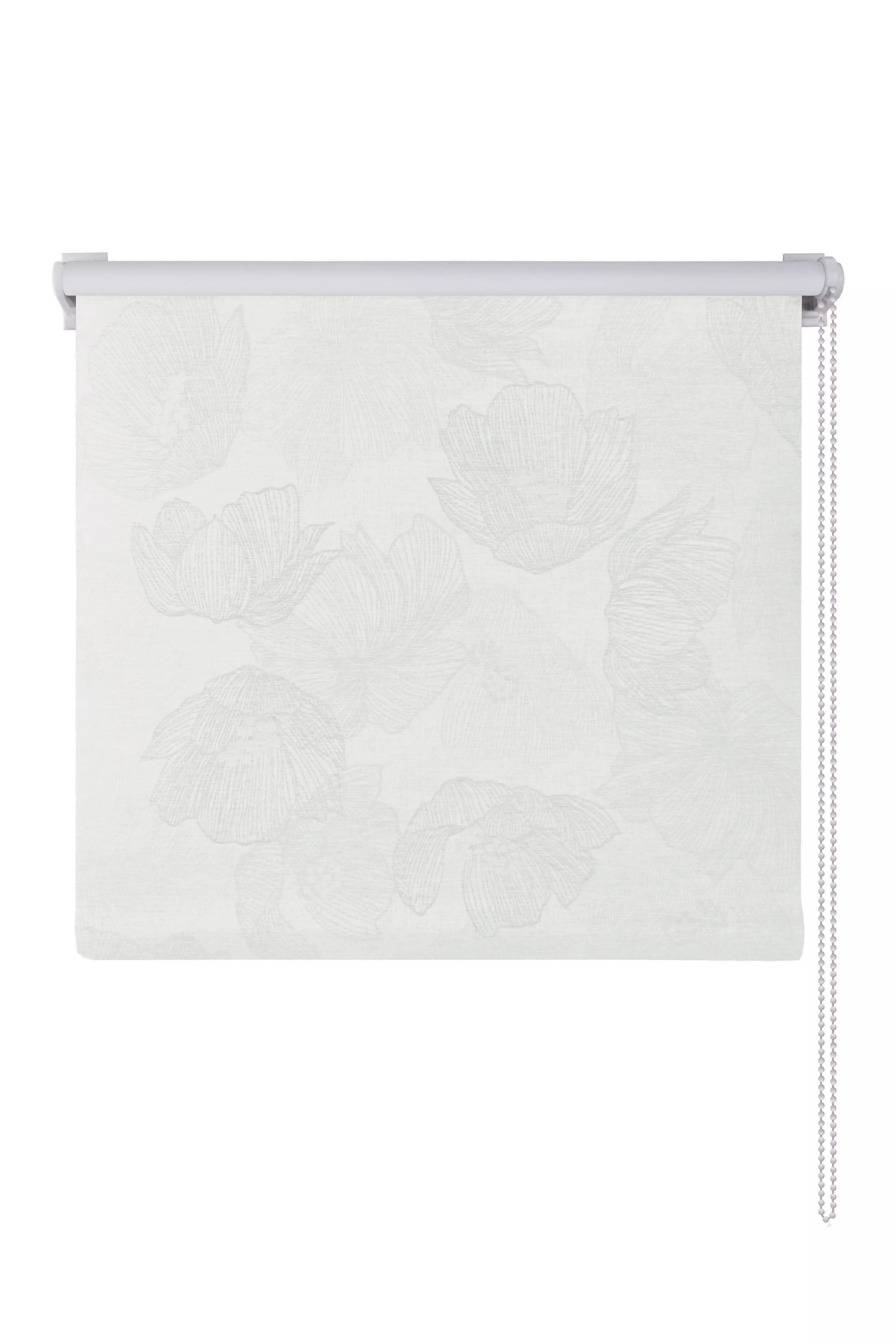 Рулонная штора блэкаут флора 65 (61)*160 см белый Магеллан