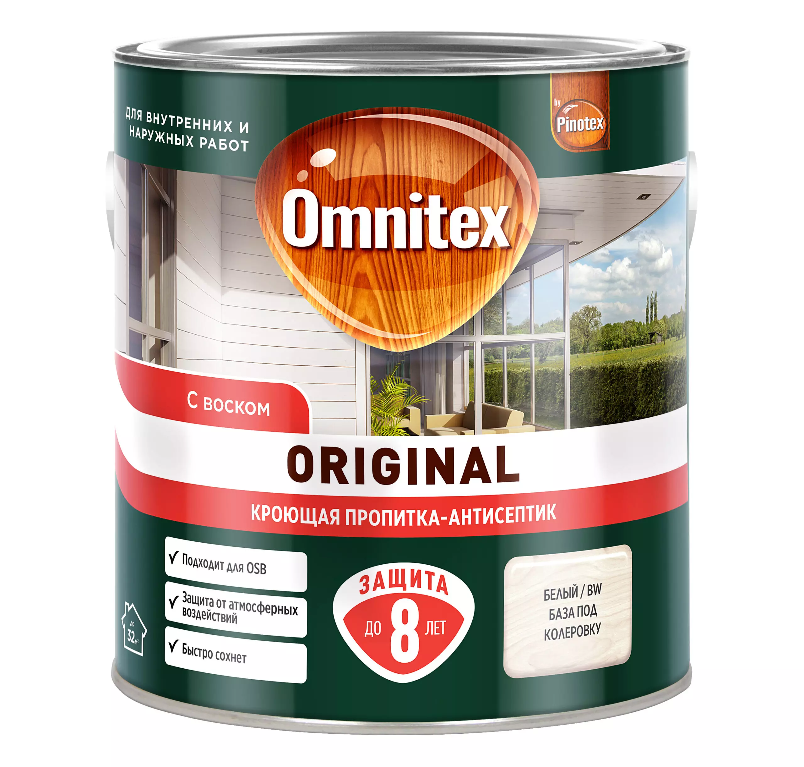 Кроющий антисептик для дерева Omnitex (Pinotex) Original BW 2,7 л