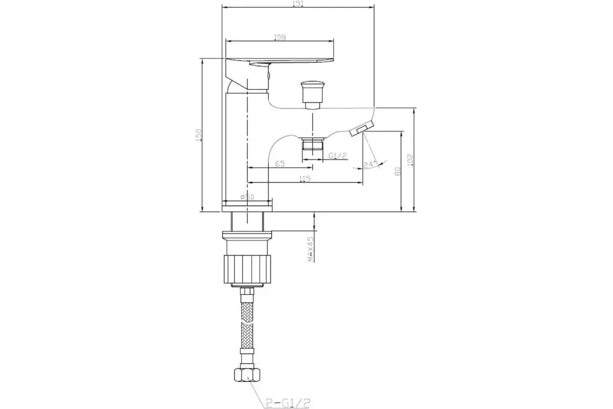 Смеситель на борт ванны на 1 отверстие, хром, ESKO Asti AT 53, латунь