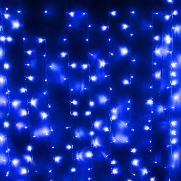 Гирлянда Занавес 1,5*2,5 м 360 ламп LED, Синий 131-031
