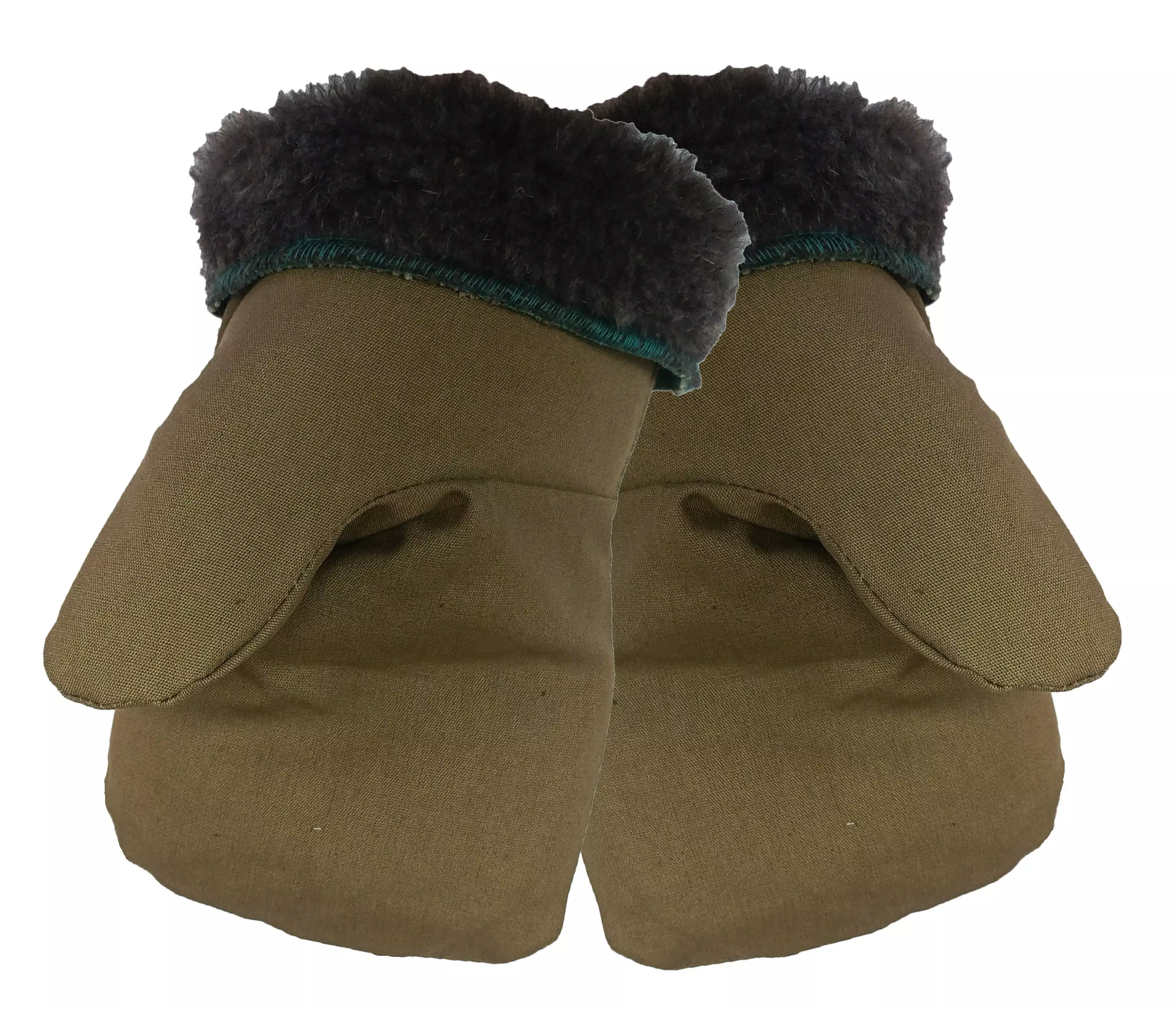 Рукавицы рабочие утепленные натуральным мехом, верх-палатка