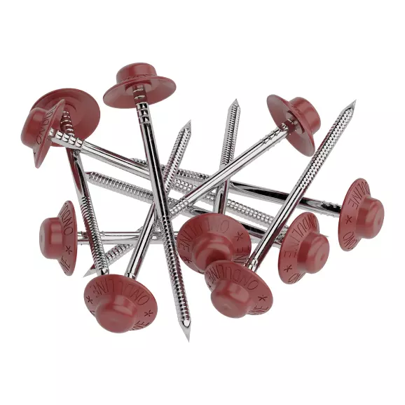Кровельные гвозди для Ондулин с литой шляпкой красный 3,1х75 мм 100 шт/уп