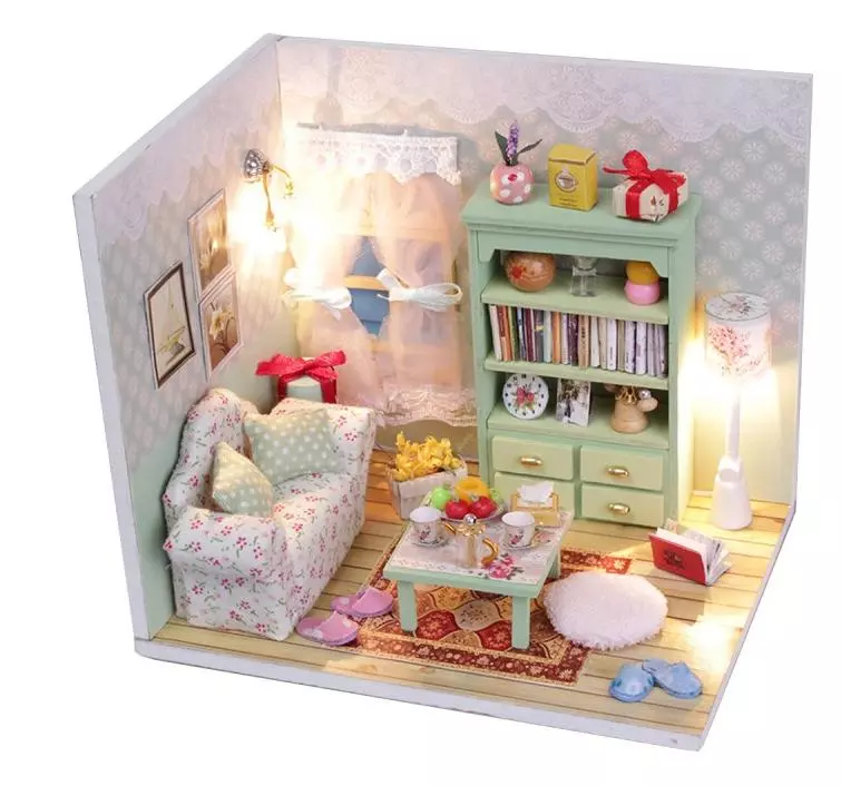 Румбокс интерьерный конструктор MiniHouse Чай вдвоем с фигурками Hobby Day M012