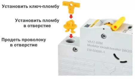 Заглушка для пломбировки IEK кроме ВА47-29 MVA00D-UBV