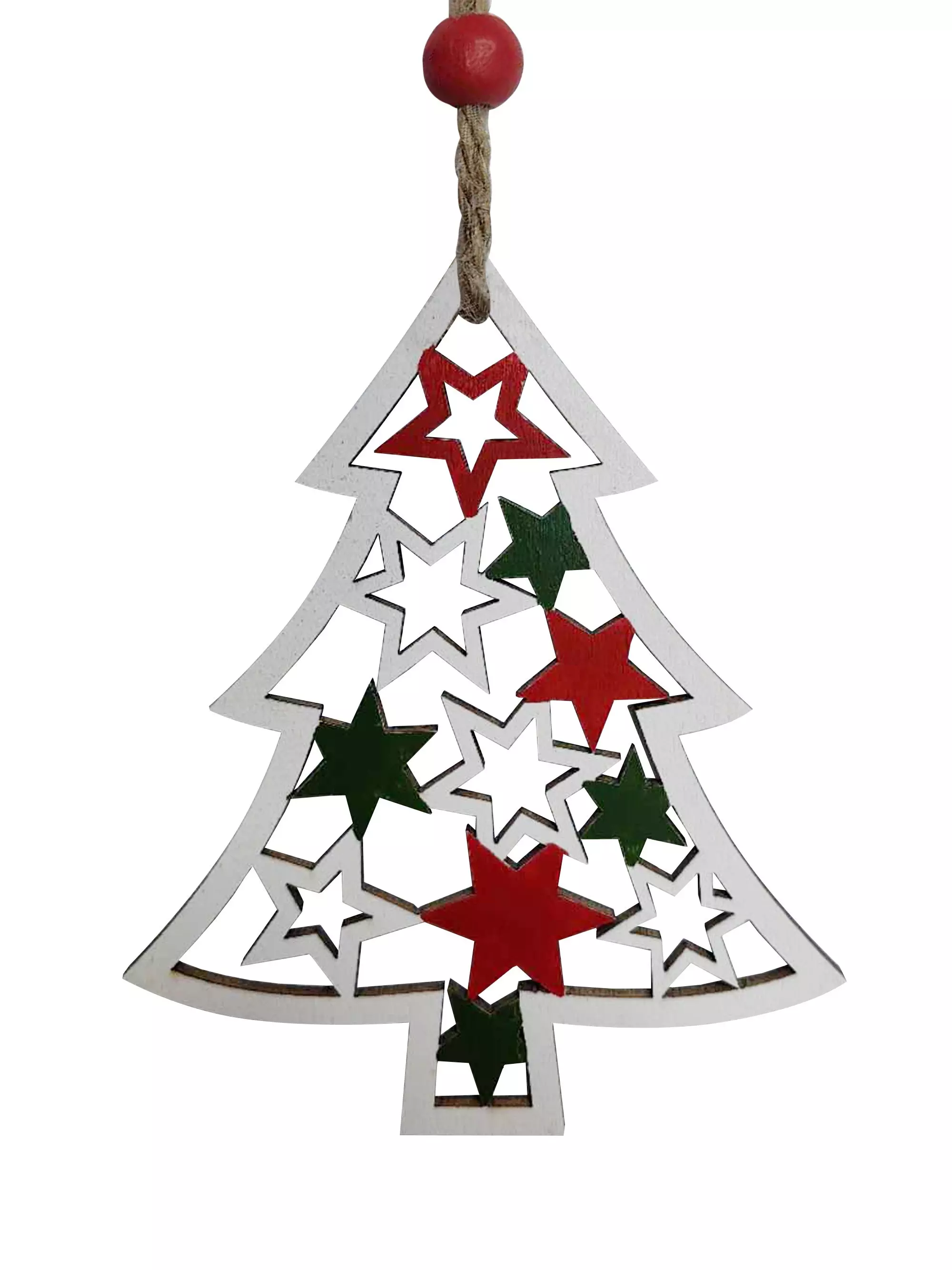 Новогоднее подвесное украшение из древесины тополя / 0,3x9,2x7,4см 94999