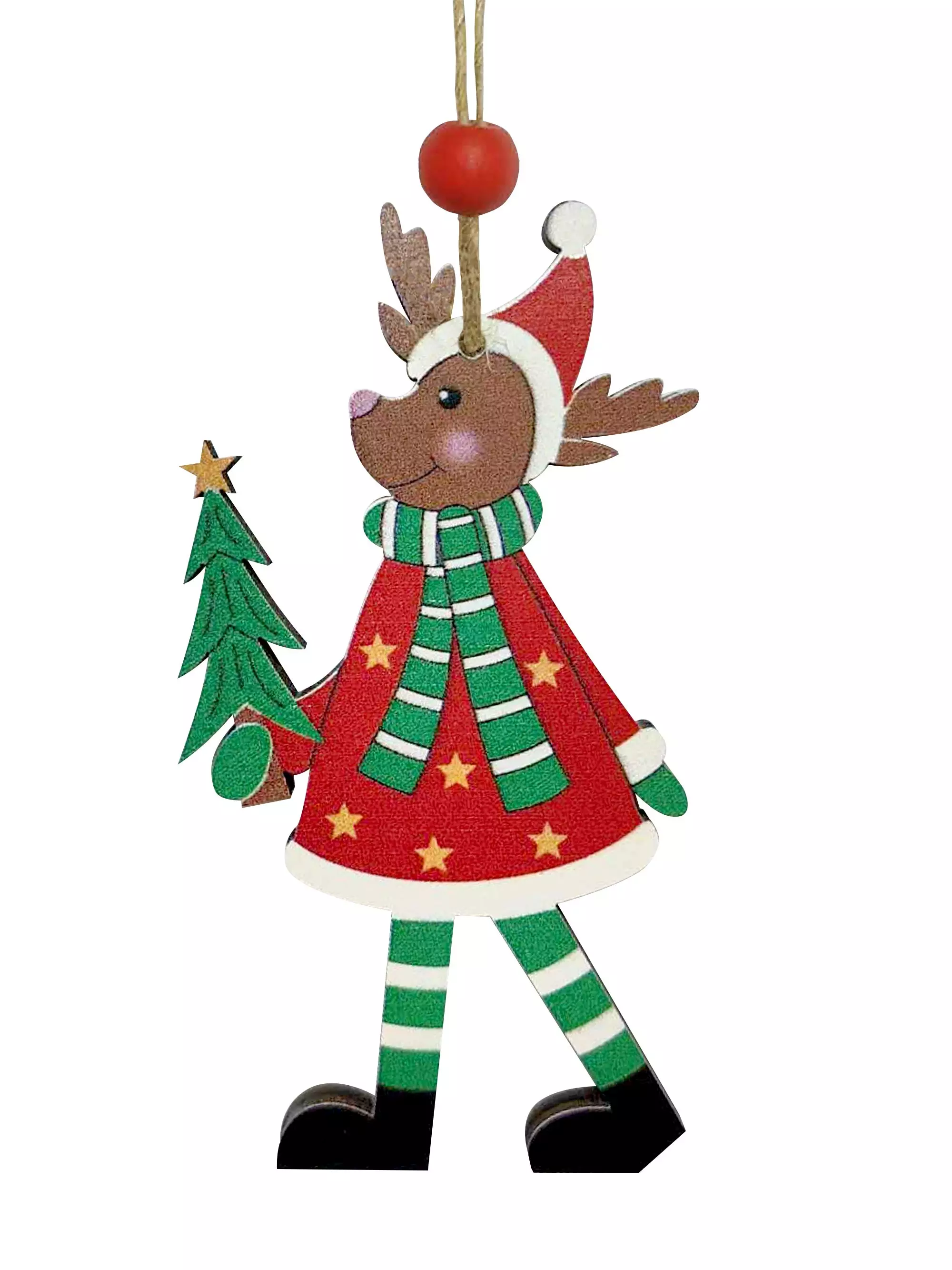 Новогоднее подвесное украшение из древесины тополя / 0,5x9x4,7см 95000