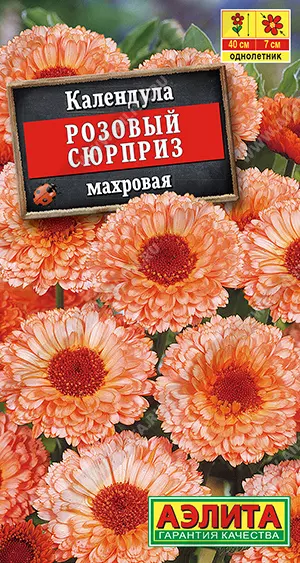 Семена цветов Календула Розовый сюрприз, махровая. АЭЛИТА Ц/П 0,3 г