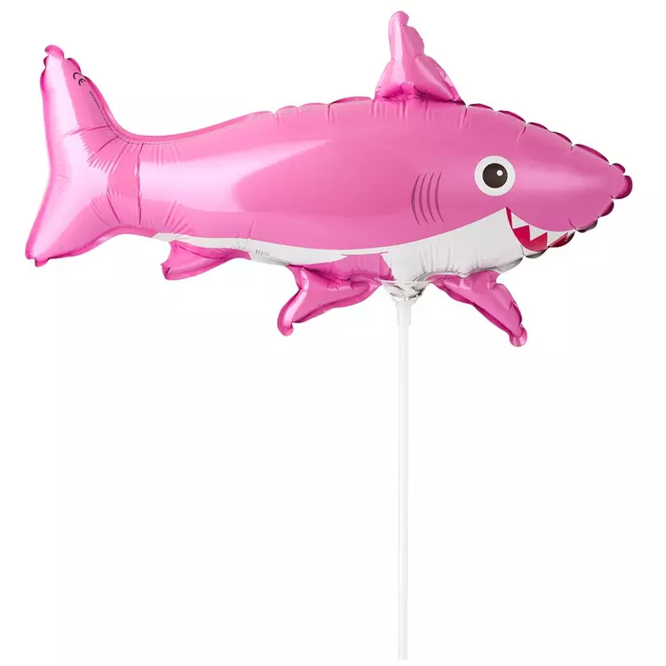 Шар фольгированный 40 см/16 Акула веселая розовая 1206-1005