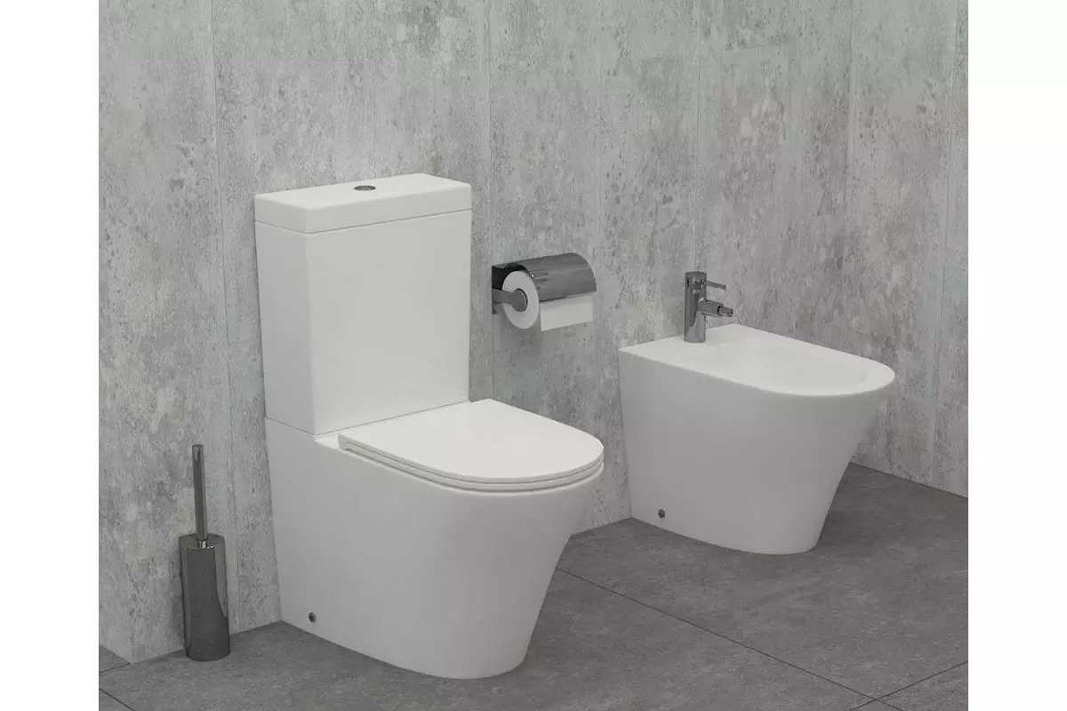 Унитаз  Jacob Delafon Rodin UJAB102-00 Rim, универс. вып. Vario, 66,5*36,5 + ETAB232-00 + с