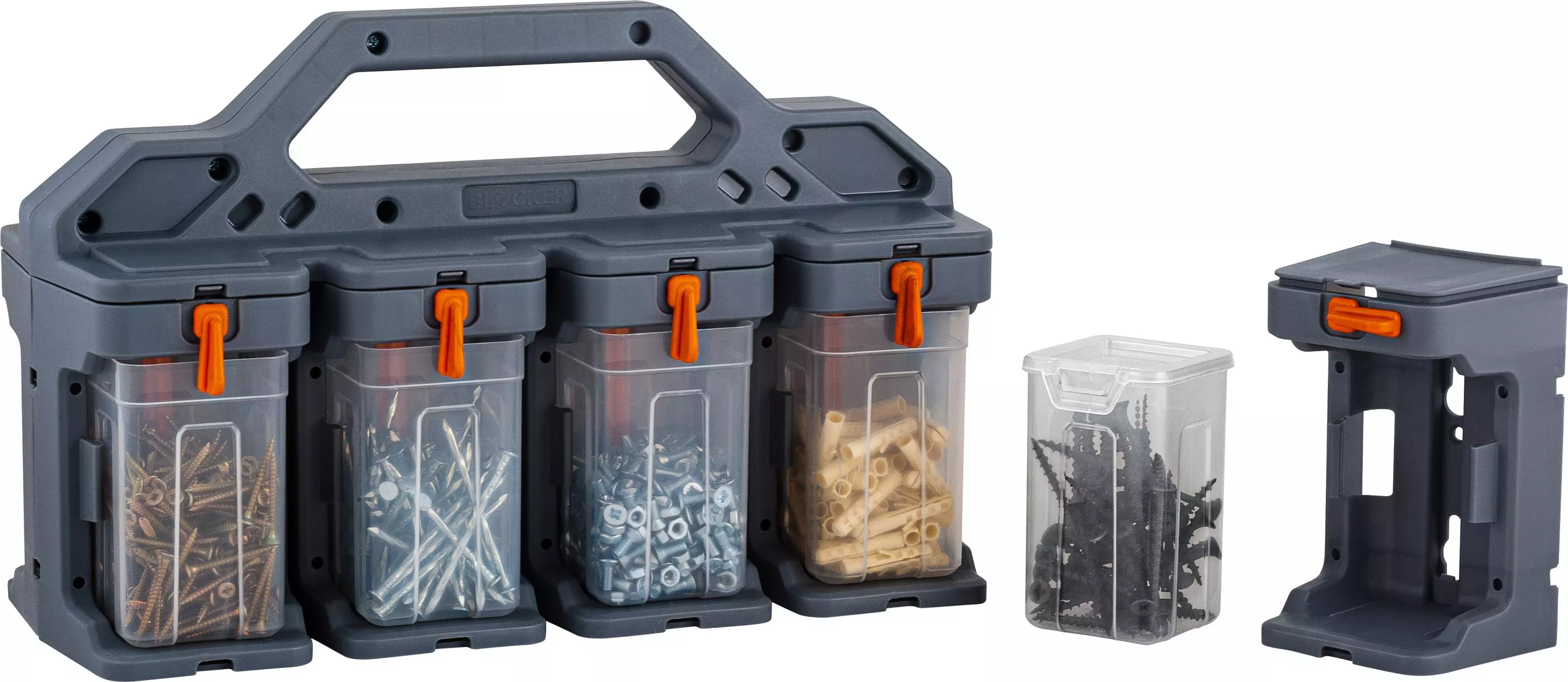 Органайзер для хранения мелочей 310х154х198 мм Модуль,8 модулей PR Blocker Expert серый/оранжевый