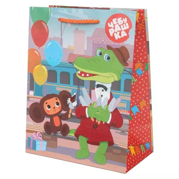 Подарочный пакет 18х23х8 см Чебурашка и Гена PM-111158-CH2