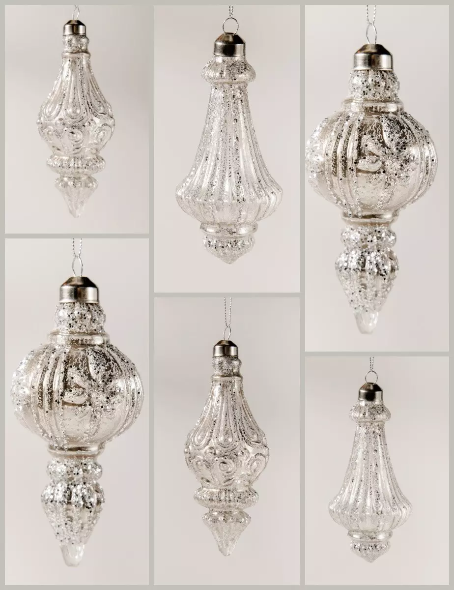 Елочные украшения стекло (6 шт) Волшебство на ветках VNV24/6-131