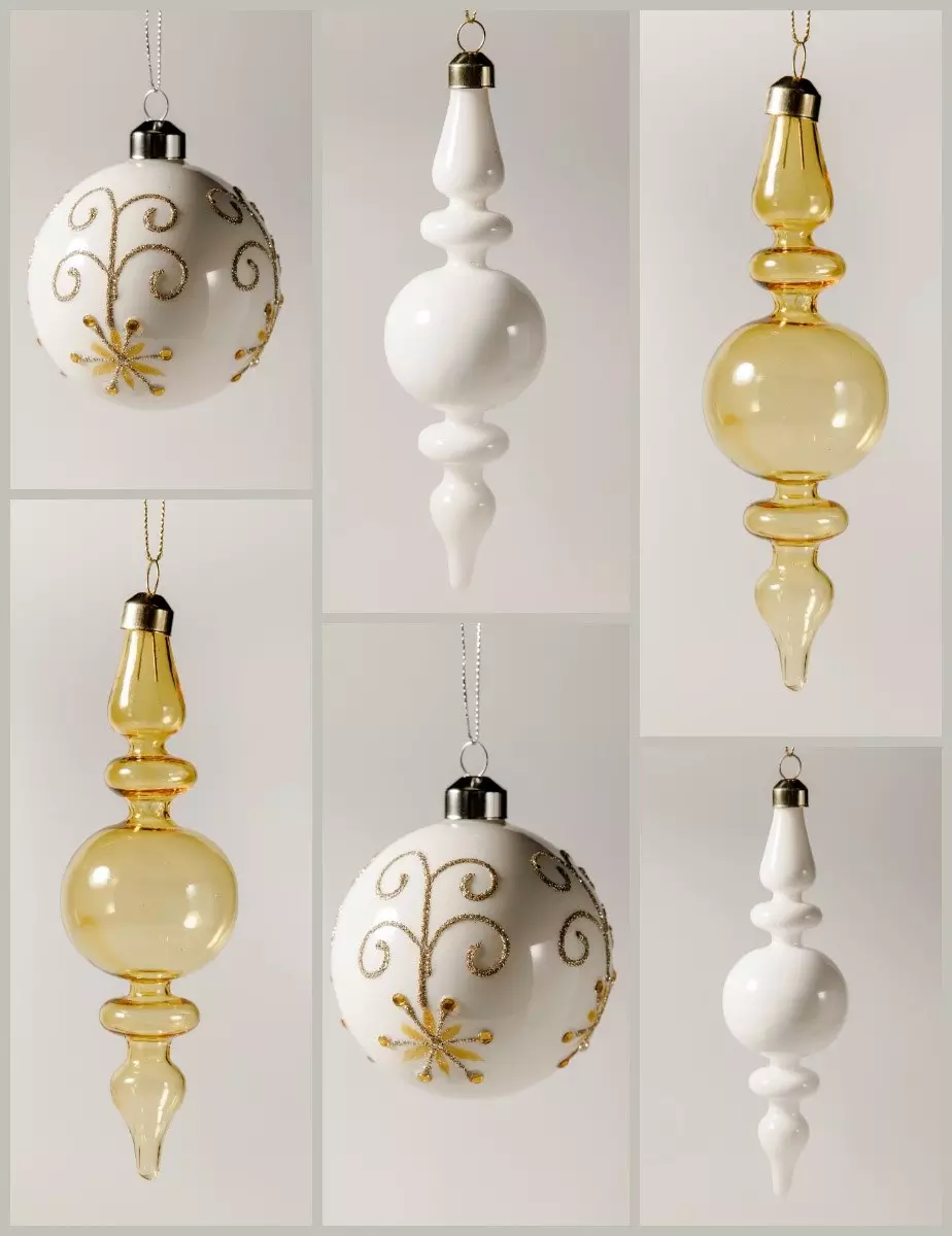 Елочные украшения стекло (6 шт) Волшебство на ветках VNV24/6-150