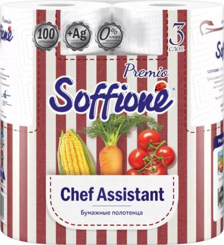 Бумажные полотенца Soffione Premio Chef Assistant 3сл 2 рул