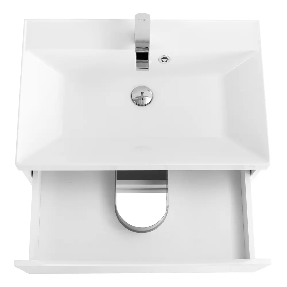 Подвесная тумба с раковиной BelBagno 70 см белый глянец MARINO-700-2C-SO-BL-P+BB700/450-LV-MR-AST