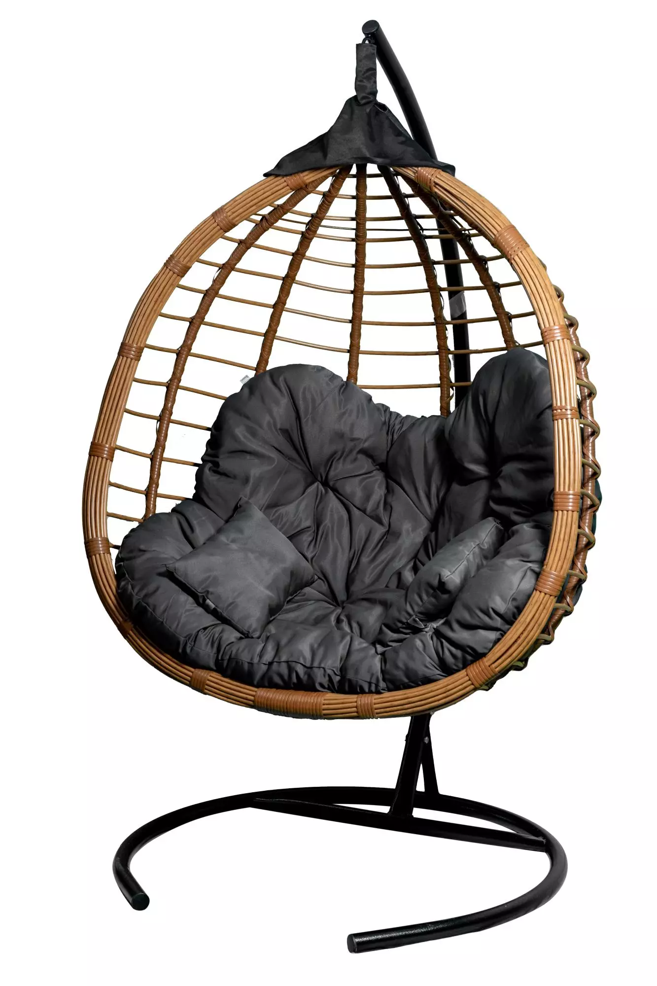 Кресло подвесное двойное Ортис CN900-МТ цв.корзины беж, цв. подушки серый Garden story