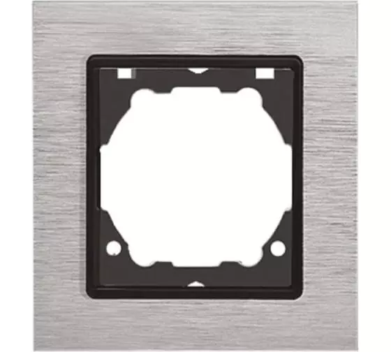 Рамка 1-я Vesta-Electric алюминий цвет серебристый металлик