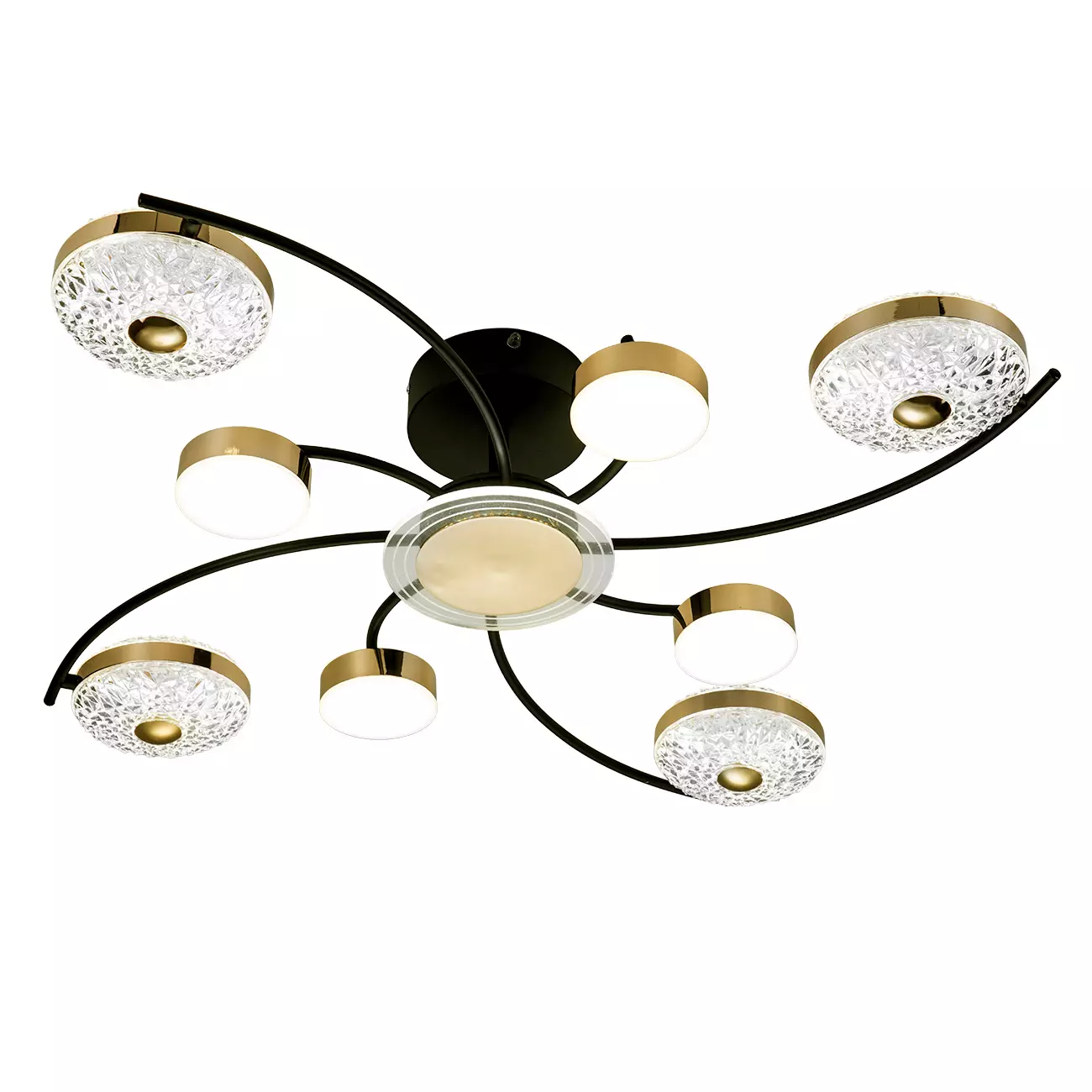 Люстра светодиодная 110Вт черный, золото 3000-6000K пульт Escada 10208/8LED