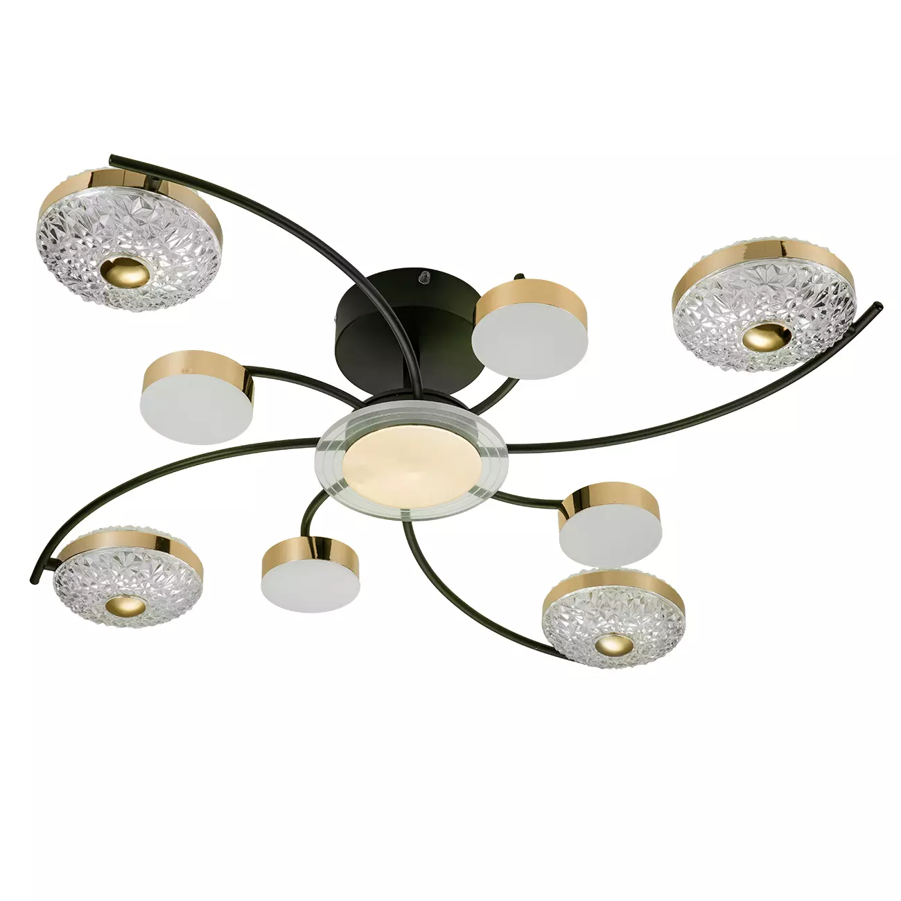 Люстра светодиодная 110Вт черный, золото 3000-6000K пульт Escada 10208/8LED