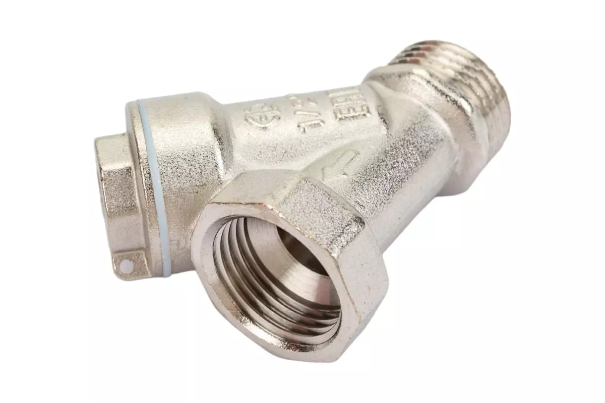 Фильтр грубой очистки воды косой сетчатый 1/2" ВР/НР, никель, AQUALINK 01319