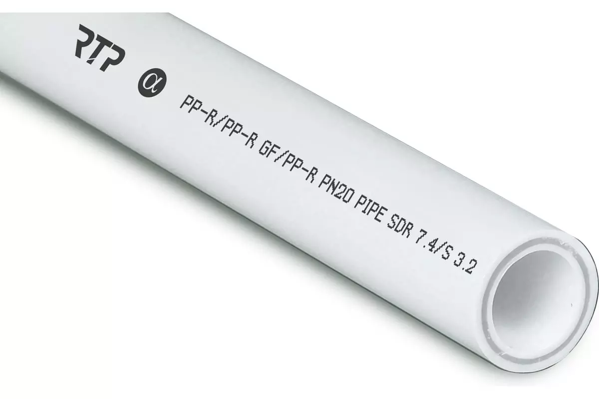 Полипропиленовая труба армированная стекловолокном 25х3,5х2000 мм, ГВС/ХВС, PN20 RTP 10330